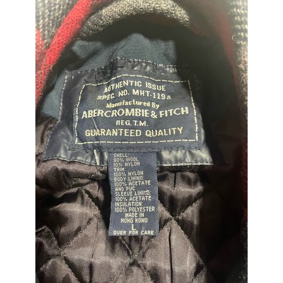 VTG Abercrombie & Fitch Mackinaw Plaid Hunting Jacket Wool Mens Large MHT-119a - Picture 2 of 13